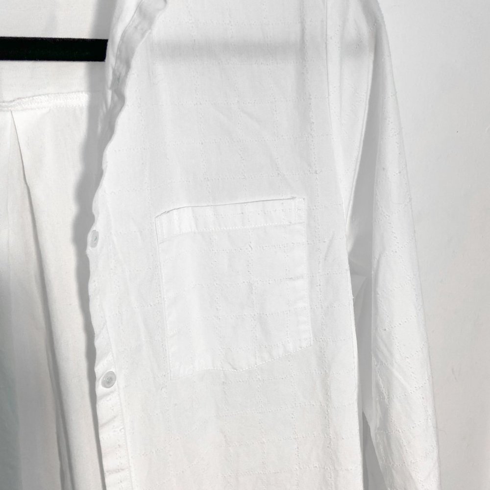 Zara Basic White Button Front Short Shirt Dress C… - image 7